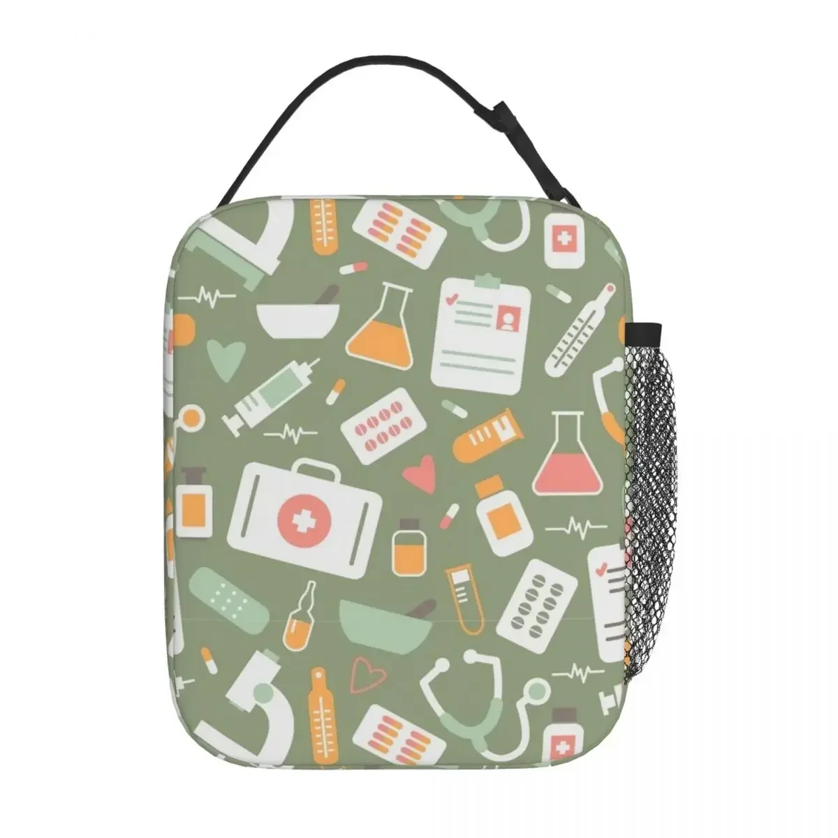 Food Storage Bag - Verpleegkundige Gezondheidszorg Patroon Merch Geïsoleerde Lunchtas
