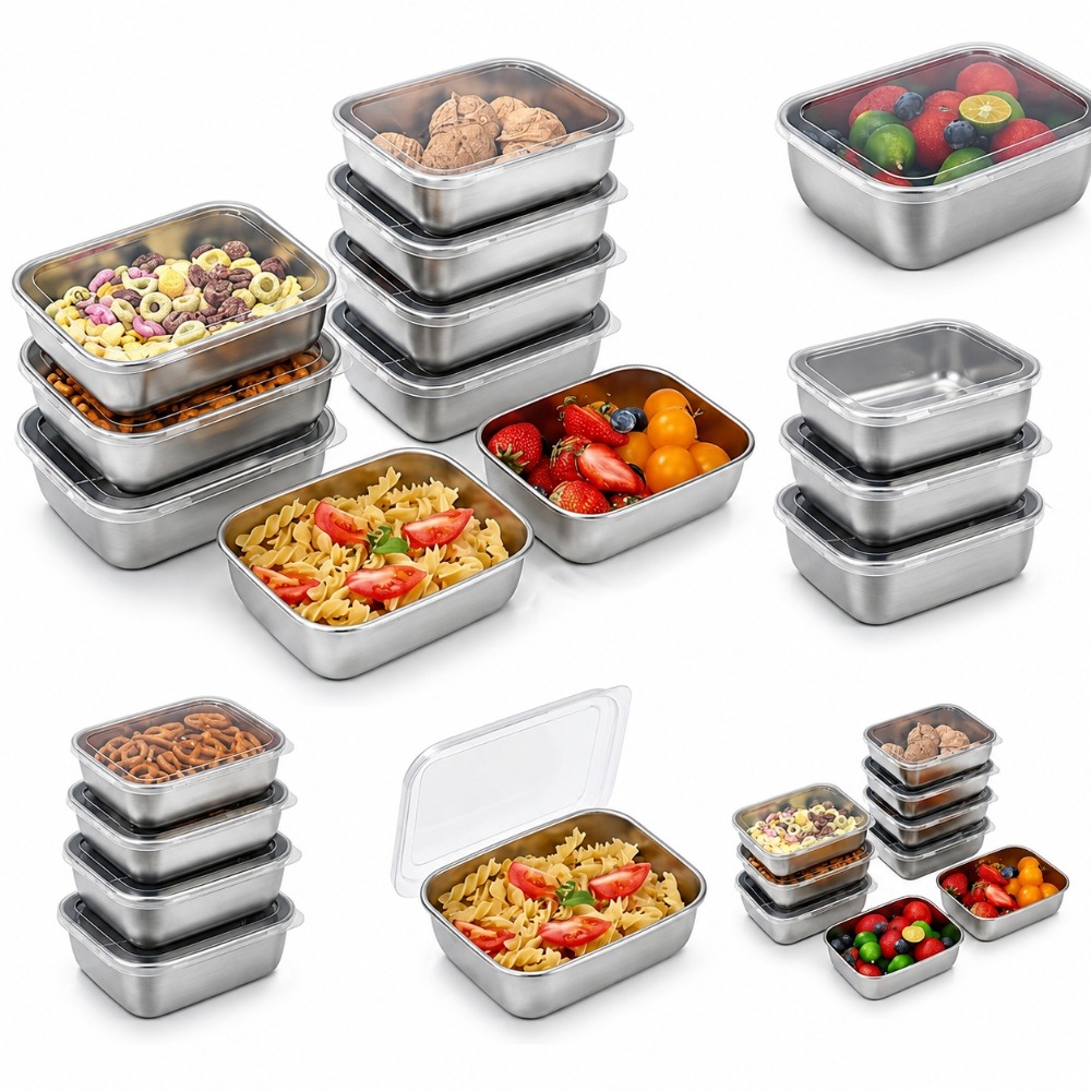 Food Storage Meals - 6 stuks roestvrijstalen voedselbewaarcontainers lekvrij 6