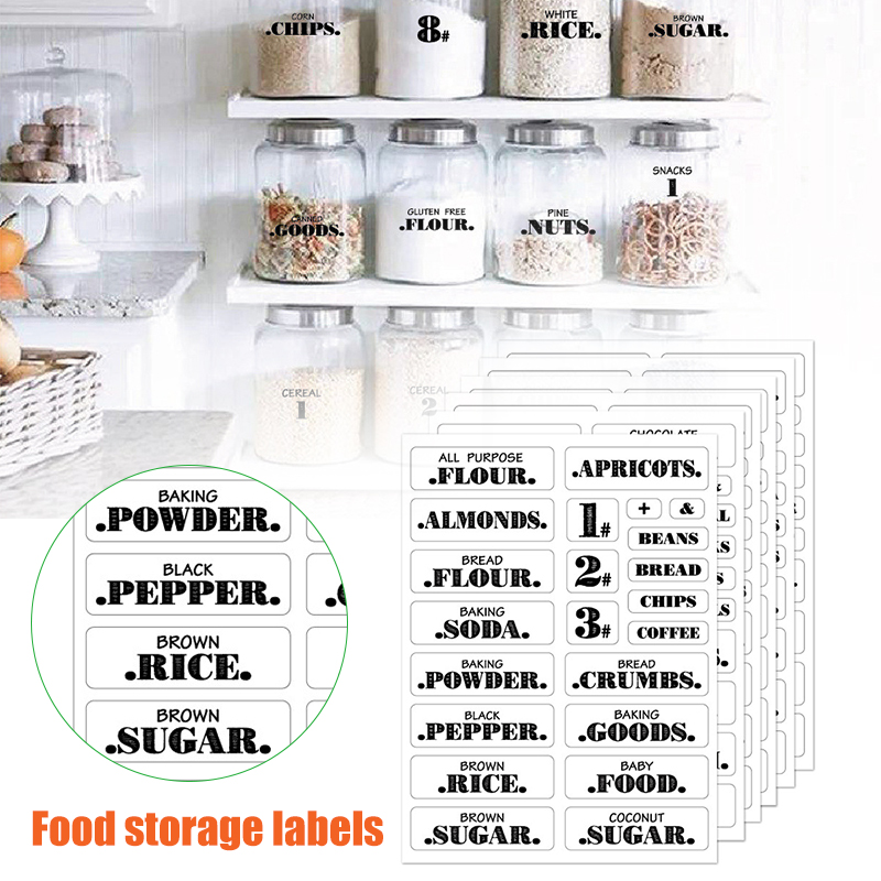 Food Storage Labels - 132Pcs Keuken Voedsel Stickers Waterdicht Voedsel