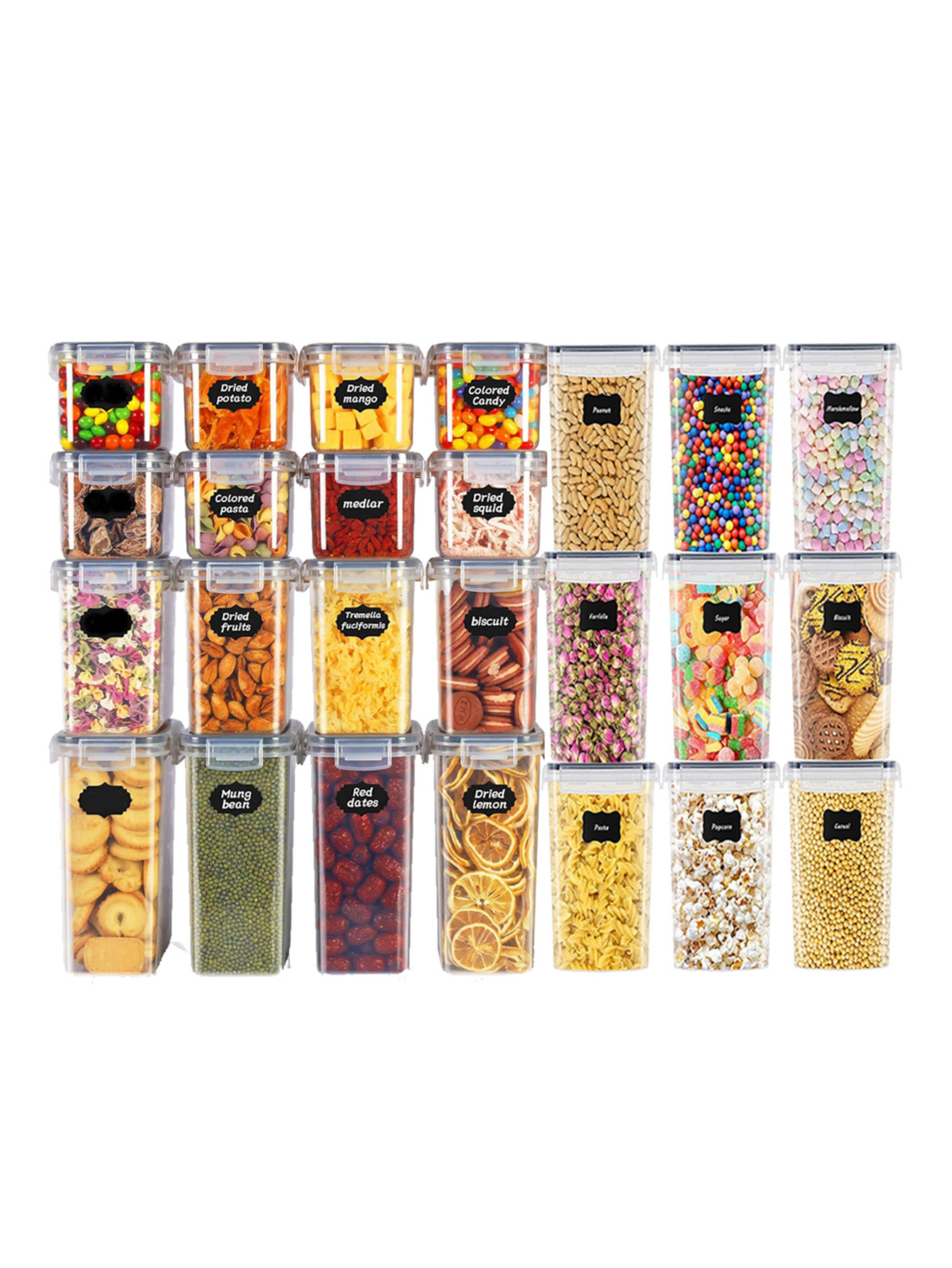 Food Storage Meals - 48 stuks, verzegelde voedselbewaarcontainers met deksels,