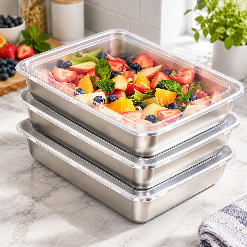 Drievoudige set roestvrijstale - Food Storage Meals recensie en prijs
